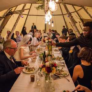 Catering to the table in the tipis wedding & events catering